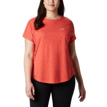 Columbia T-Shirt Dames, Cades Cape Plus Size Rood, 29SQOUFBR